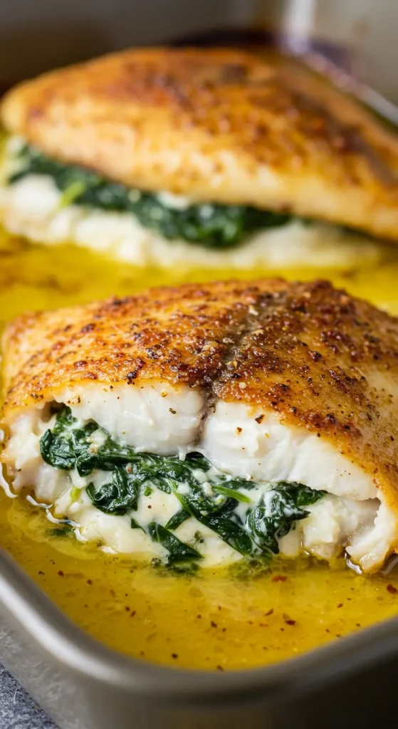 Spinach Stuffed Flounder