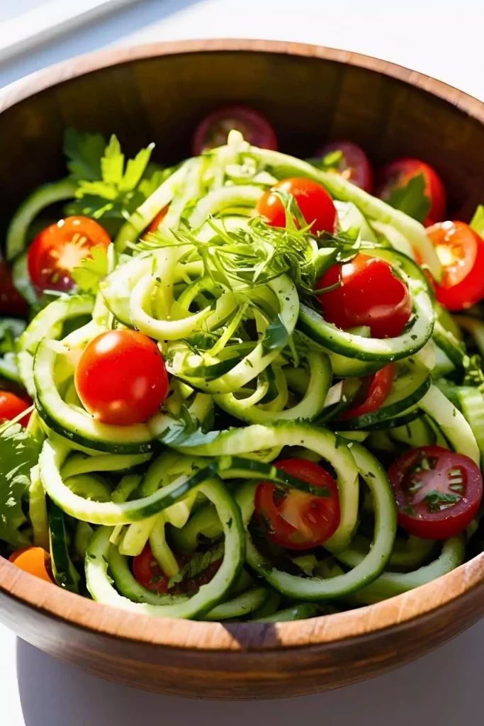 Spiralized Cucumber Salad