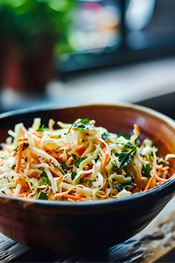 Spiralized Daikon Salad with Sesame Dressing