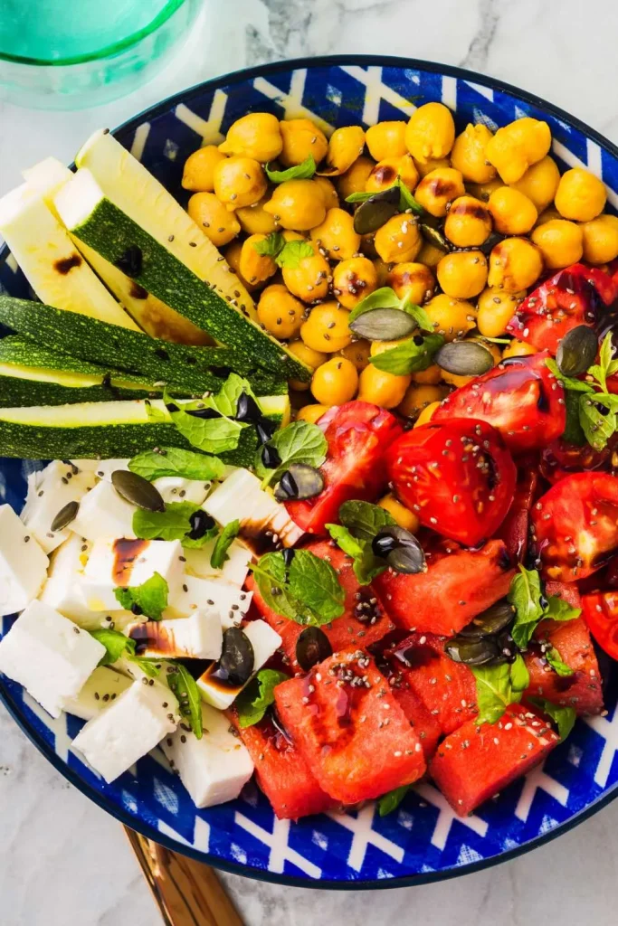 Tomato feta Chickpea Skillet