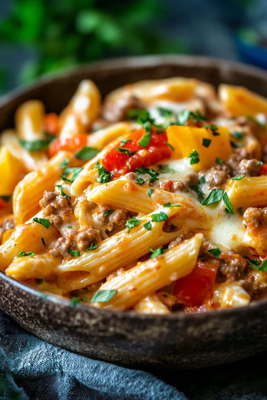 Vegetarian Cheeseburger Pasta