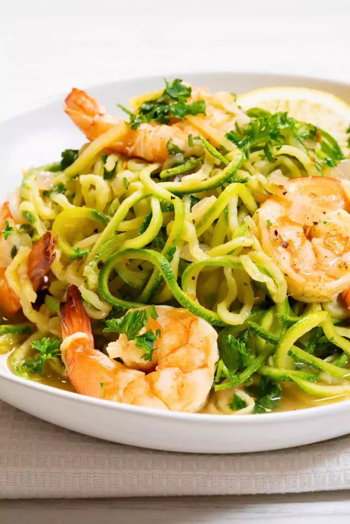 Zucchini Noodle Pasta with Lemon Garlic Shrimp