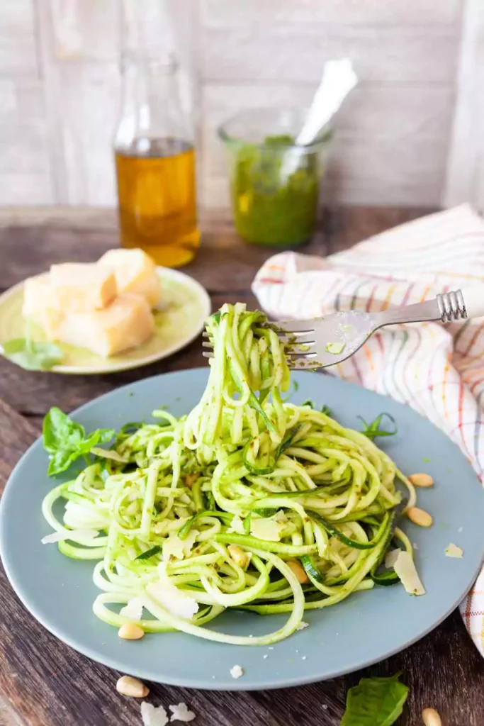 Zucchini Noodle Salad with Pesto