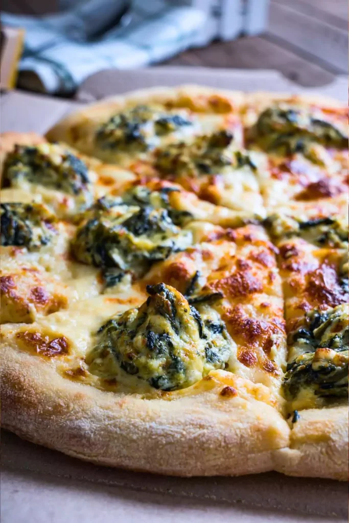 3. White Sauce Spinach Pizza