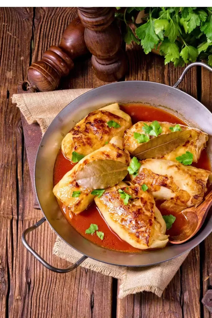 Slow Cooker Vegan Cabbage Rolls with Sauerkraut Tomato Sauce